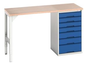 Verso 1500x600x930 Pedastal Bench Cabinet Multiplex Verso Pedastal Benches with Drawer / Cupboard Unit 56/16921901.11 Verso 1500x600x930 Ped Ben Cab Mplx.jpg